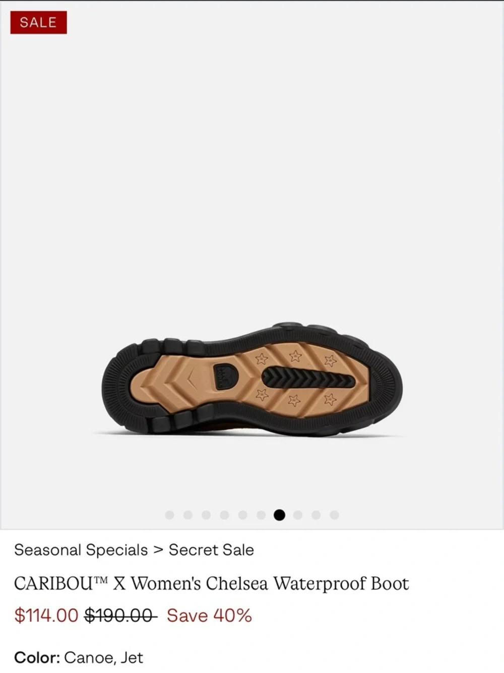 Sorel Caribou X Women's Chelsea Boot in Canoe and Jet - Picture 4 of 13